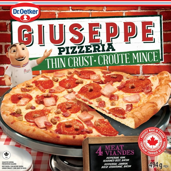 Dr. Oetker Giuseppe Pizzeria Thin Crust 4 Meat Pizza, 494 g