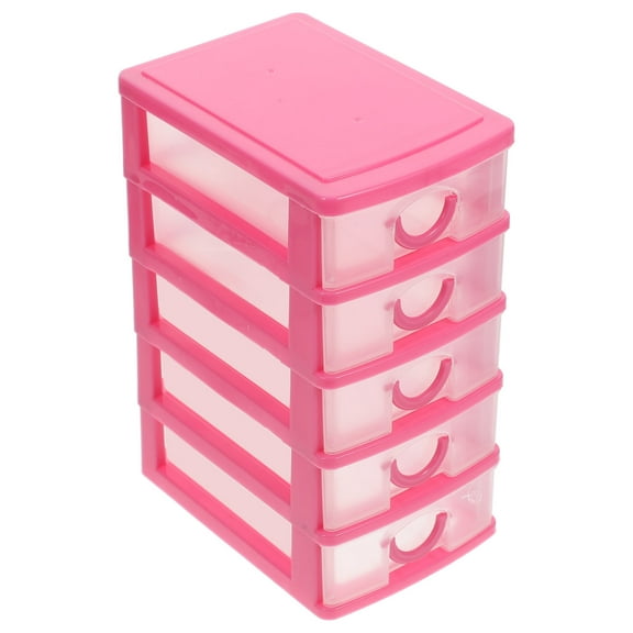 Raindrops  Small Storage Drawers Plastic Detachable Shortage Container for Desk Office Pink