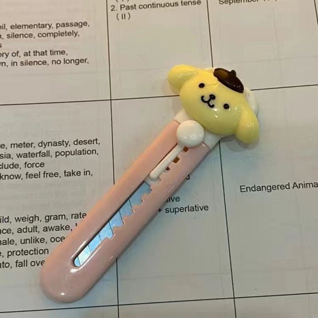 Cuchillo de utilidad Kawaii Sanrio Kuromi My Melody Cinnamoroll, cortador de papel portátil, artefacto de desboxeo, juguete de regalo