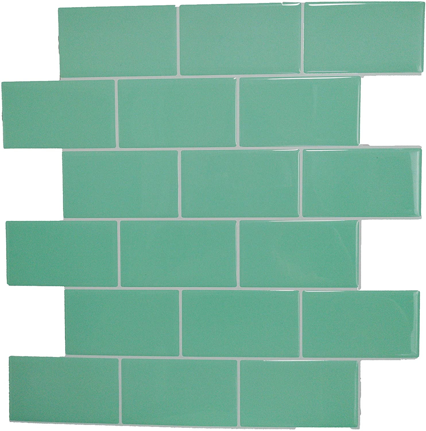 Crystiles Light Green 12 in. x 12 in. Peel and Stick Vinyl Wall Tile