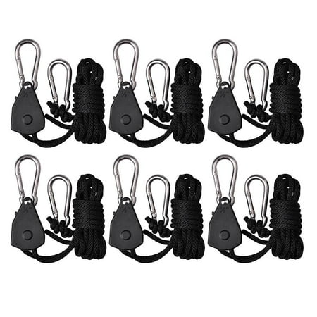 

6pcs Adjustable Yoyo Hanger Heavy Duty Rope Ratchet for Indoor Grow Tent 150lbs