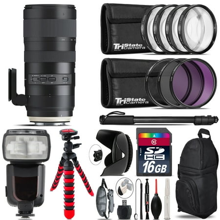 Tamron 70-200mm G2  for Canon + Professional Flash & More - 16GB Accessory