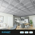 Art3d PVC Ceiling Tiles 12Piece 24x24 inch Glue up Ceiling Tiles in
