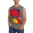 thumbnail image 2 of Lsque Dinosaur Super Hero Cartoon Print Men's Cotton Blend Sleeveless Muscle Shirts (S-3XL)- Moisture Wicking, Odor Protection, UPF 30+,XX-Large, 2 of 8