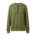 thumbnail image 4 of SIYUDAN Adult Women'S Sweatshirt,Sweat Shirts Women Long Sleeve Womens Quarter Zip Pullover Army Green Pullover Crewneck Sweatshirt Women Fall Sweatshirt for Women Casual Clothes, 4 of 5