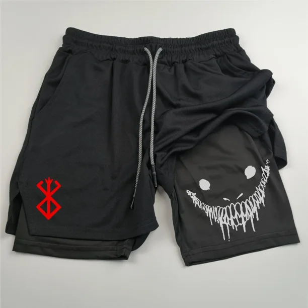Pantalones cortos para correr para hombre, pantalones cortos deportivos 2 en 1 para entrenamiento de gimnasia y Fitness, entrenamiento de secado rápido, trote, doble cubierta, verano