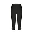 thumbnail image 6 of Tnhcen Women's High Waisted Summer Yoga Pants - Stretchy Leggings with Side Slit & Rhinestone Trim Athletic Workout Pants for Women High Rise Activewear Plus Size Yoga Leggings 3XL, 6 of 9