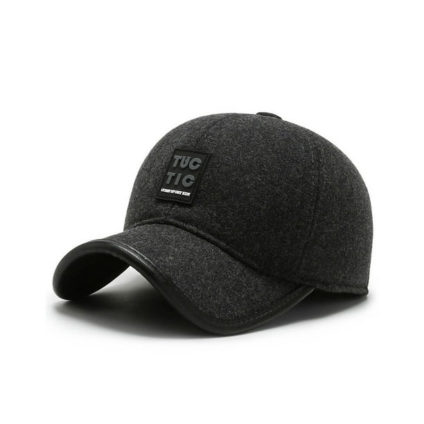 Gorra de béisbol Minnieouse Calentamiento de invierno con protector de oídos ajustable Algodón Gris oscuro