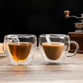 thumbnail image 4 of Set of 2 Pack Creative Heart Shape Design Double Layer heart Cup with Handle milk cup tea and coffee mugs for Lovers Coffee Afternoon Tea (80ml), 4 of 5