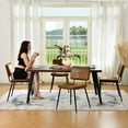 thumbnail image 4 of Homy Casa Dining Table with 63 in.x 31.5 in. Thick Top, Metal Flat Legs, Seats 6, Adjustable Feet, 4 of 8
