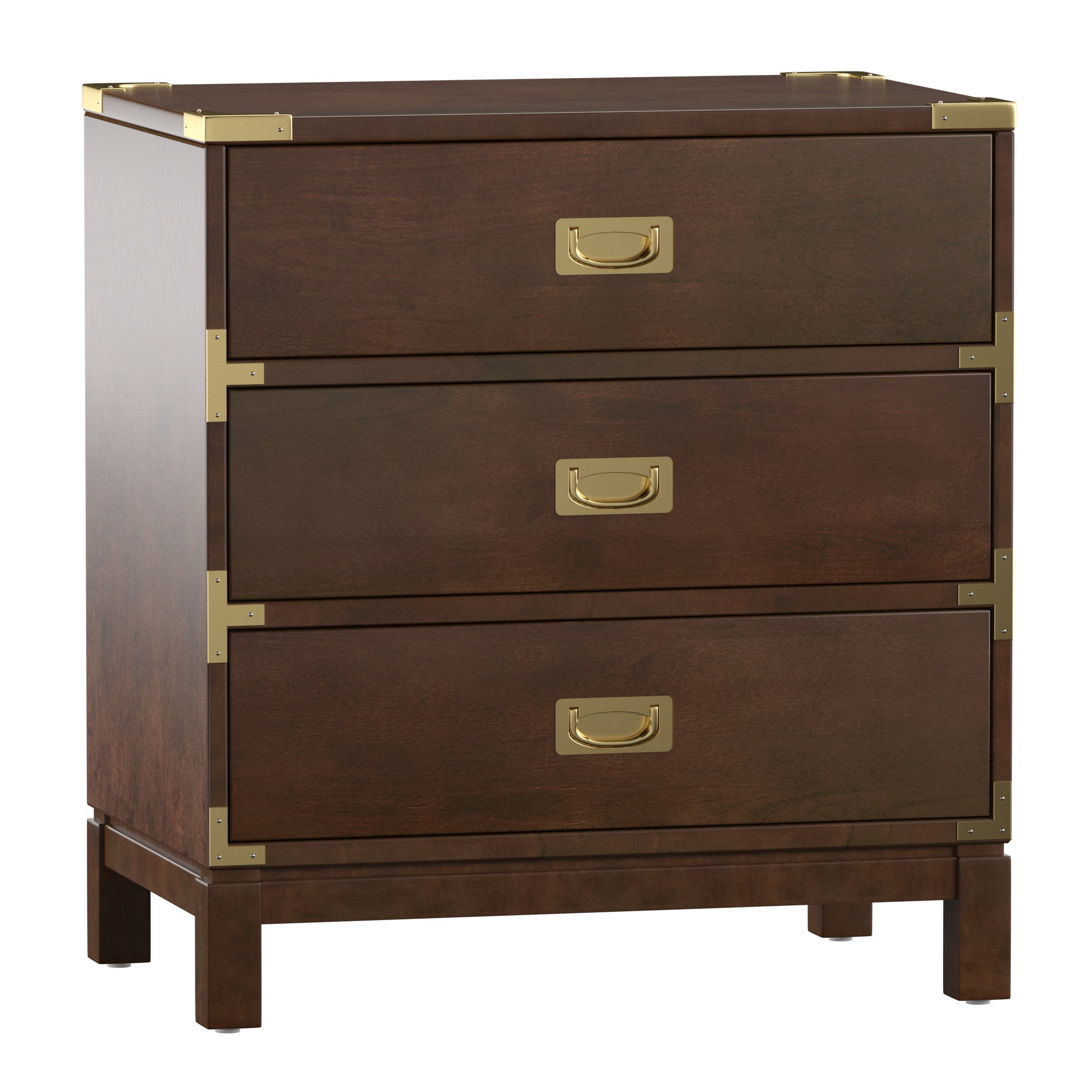 Weston Home Delacour 3-Drawer Gold Accent Nightstand