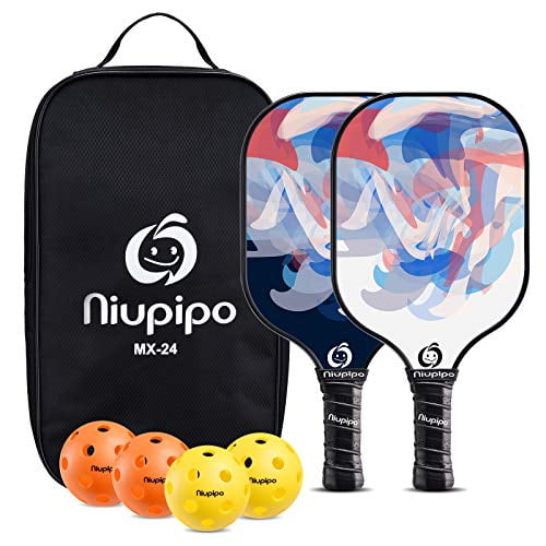 Niupipo Pickleball Paddles Pickleball Set 4 Paddles With 6 Balls and 1 Carry Bag for sale online 