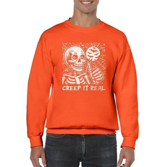 Creep It Real Skeleton Halloween Graphic - Men's Sweatshirt
