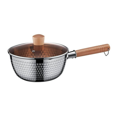 

Saucepan with Long Handle - Stainless Steel Pot Nonstick Soup Pot | Multipurpose Use Sauce Pot for Kitchen Home and Restaurant