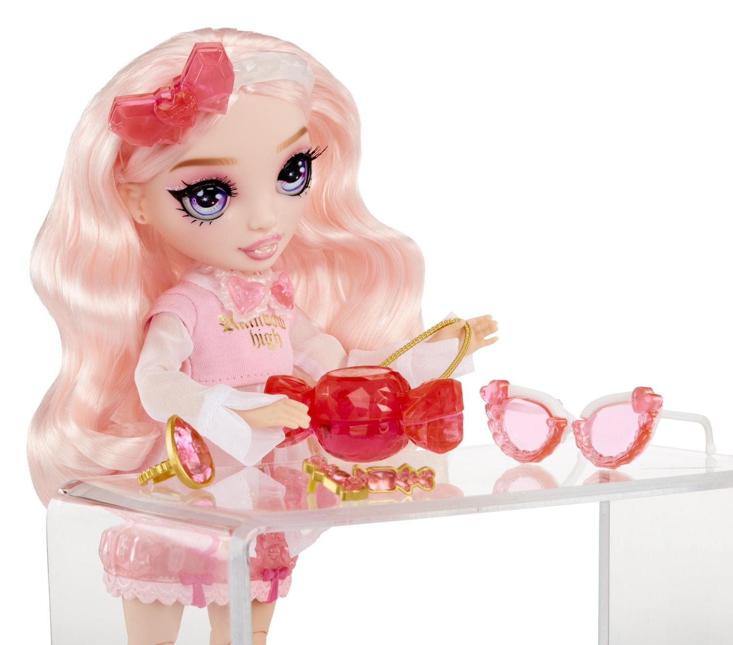 Rainbow High Creative Crystals Bella - Pink 11” Fashion Doll, SPARKLES IN PINK