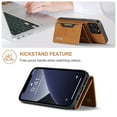 thumbnail image 3 of K-Lion Wallet Case for iPhone 14 Pro,Premium Business Style PU Leather Magnetic 2-In-1 Function Case Credit Card Slots Kickstand Shockproof Slim Phone Cover for Apple iPhone 14 Pro, Brown, 3 of 9