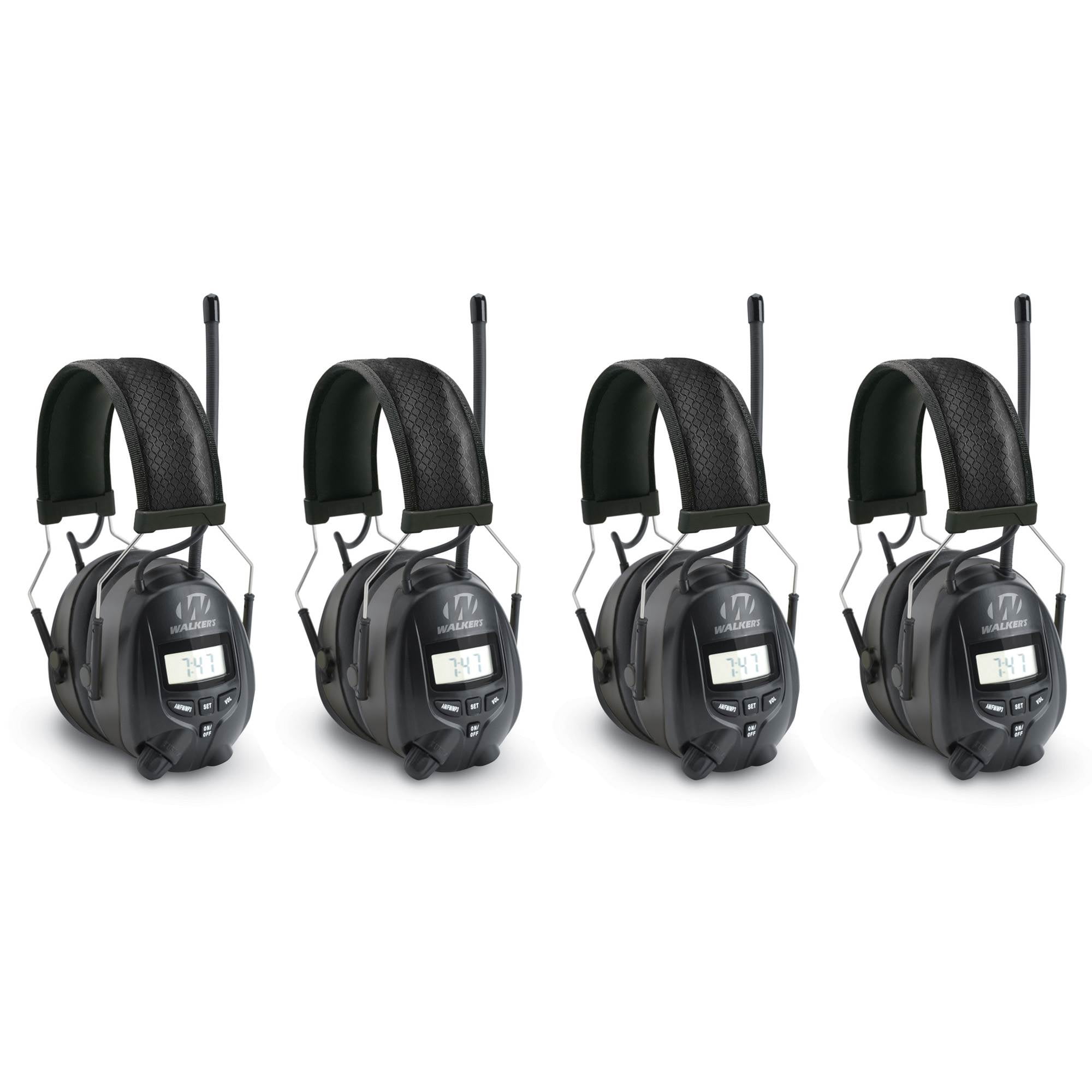 Walkers Hearing Protection Over Ear AM/FM Radio Earmuffs, 4 Pack GWP