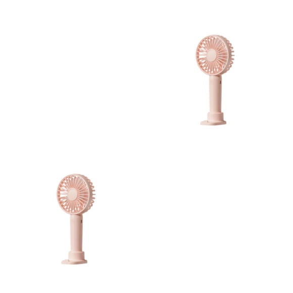 Bearachild Ventilador portátil de mano Mini escritorio USB Aire acondicionado 3 velocidades con soporte para teléfono Refrigerador para oficina Rosa 2Conjunto