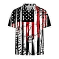 thumbnail image 5 of ALLLIST Men's Tops Collared Black Short Sleeve Independence Day Pullover Casual Printed Button T-Shirts Men's Polo Shirts, 5 of 7