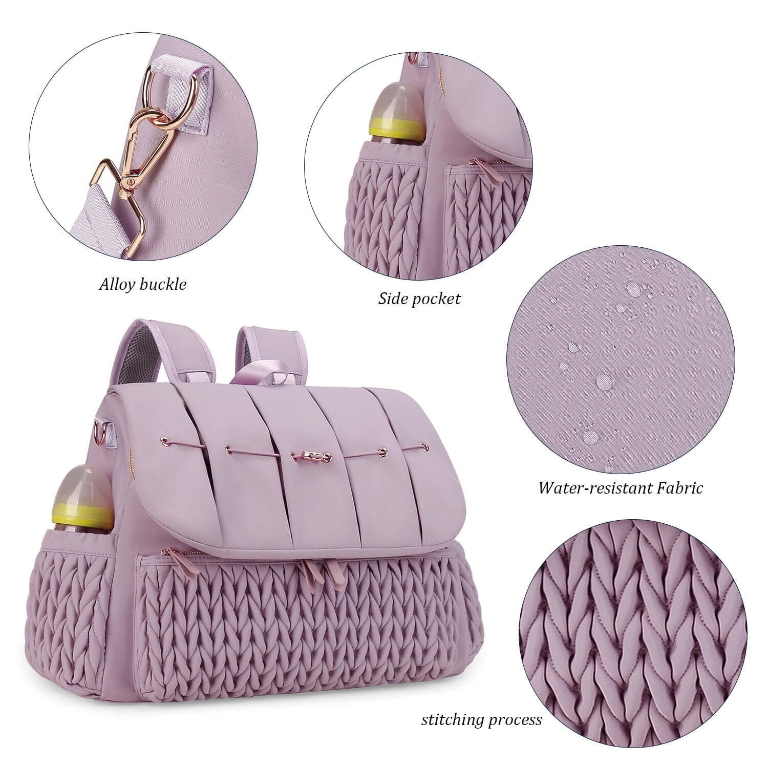 Convertible Diaper Bag Backpack, Waterproof Stylish Nappy Changing Bag, Travel Mummy Bag with Changing Pad & Shoulder Strap
