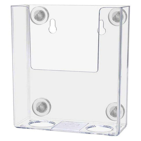 4 Pack Magnetic Brochure Holder for 4" Wide Trifold Literature Metal Mount Display Clear Acrylic Take One Caddy for Offices Stores and Restaurants by