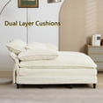 thumbnail image 5 of Aukfa Oversized Chaise Lounge Adjustable Backrest Sofa Chair Bed, Dual Layer Cushions, 3Pillows, Beige, 5 of 11