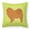 Green, variant on Dog Profile Checkerboard Design Fabric Decorative Pillow