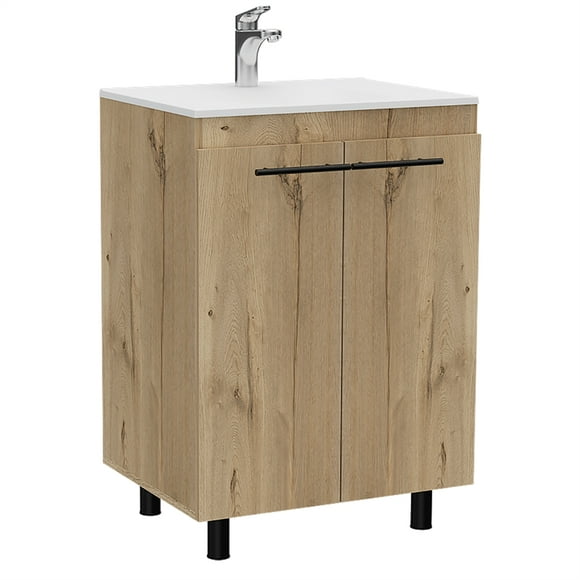TUHOME Khari 24" Floor Cabinet  Engineered Wood Vanities in  Beige