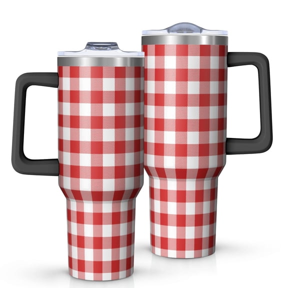 Christmas 40oz Tumbler– Stainless Steel Insulated Tumbler with Handle and Straw, Large Capacity Travel Cup for Hot & Cold Drinks