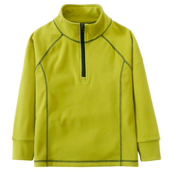 gcong Kids Half-Zip Sweatshirt Lightweight Sweatshirt with Stand-Up Collar Soft Pullover for Boys and Girls Active Wear for School Outdoor Play Winter Warmth Light Green