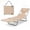 Beige, variant on ELLEGNT 1 PCS 5‑Position Adjustable Backrest Folding Lounge Chair - Patio Tanning Chair for Beach or Garden, Yellow