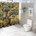 thumbnail image 7 of Orinice Ambesonne vintage shower curtain, earthy tones fantasy tree art with blooming flowers and peacocks, fabric bathroom décor set 60x72, 7 of 7