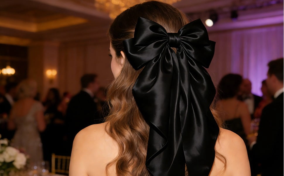 25 Pcs Satin Hair Bows, Silky Big Bow Hair Clips, Large Ribbon Bow Barrettes with Long Tails, Solid Color Clip Accessories for Women, Elegant Decorative Hairpieces for Daily Wear, Parties