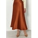 thumbnail image 3 of Falda Midi de Satén para Mujer PRETTYGARDEN, Cintura Alta, Color Óxido, Talla XL, 3 of 6