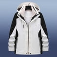 thumbnail image 2 of Levmjia Women's 3-in-1 Detachable Hooded Jacket 100% Polyester Twill Outdoor Windbreaker Color-Block Hiking Raincoat Waterproof Work-Style Parka Multi-Functional Zippered Coat S-3XL, 2 of 3