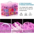 thumbnail image 4 of Casewin 3-Tier Clear Stackable Storage Container, Organizer Box with 30 Compartments(Adjustable),for Organizing Arts and Crafts,Washi Tapes,Beads,Kids Toys,Jewelry,Embroidery, 4 of 8