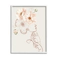 thumbnail image 4 of Blooming Pink Flowers Woman Minimal Outline Design Botanical & Floral Graphic Art Framed Art Print Wall Art, 4 of 5