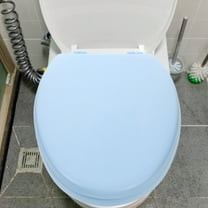 LABSERRON Elongated Toilet Seat 1Set with Blue Soft Foam for Comfortable Seating