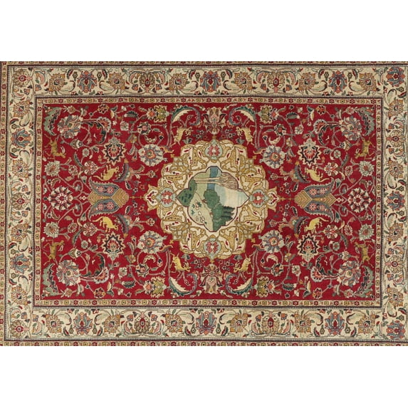 Ahgly Company Machine Washable Indoor Rectangle Traditional Tomato Red Area Rugs, 2' x 4'