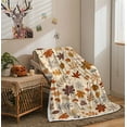 thumbnail image 5 of Fall Throw Blanket Autumn Leaves Decor Thanksgiving Fuzzy Fleece Soft Blankets and Throws for Living Room Couch Sofa Bed Chair 50 X 60 Inch, 5 of 5