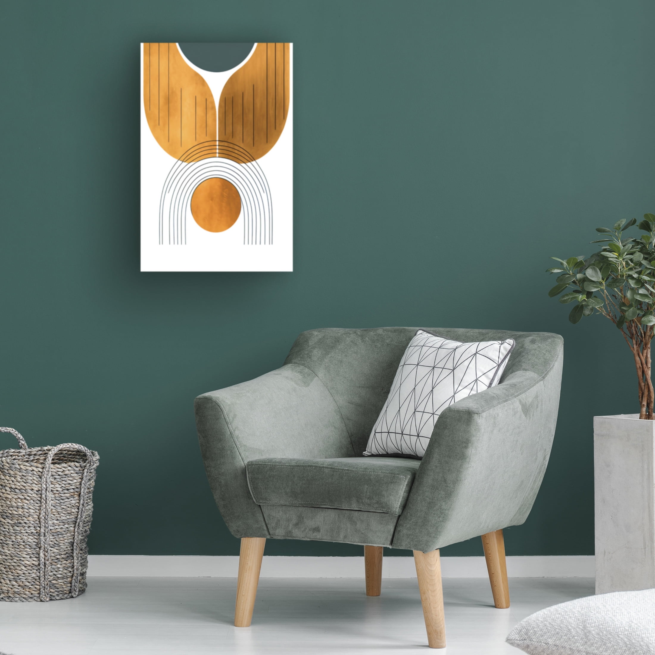 Canvas Wall Art - Ray Heere 'Mid Century Abstract Painting 26' Wall Art for Living Room, Bedroom, or Office Décor by Trademark Fine Art - 16 x 24 Inches