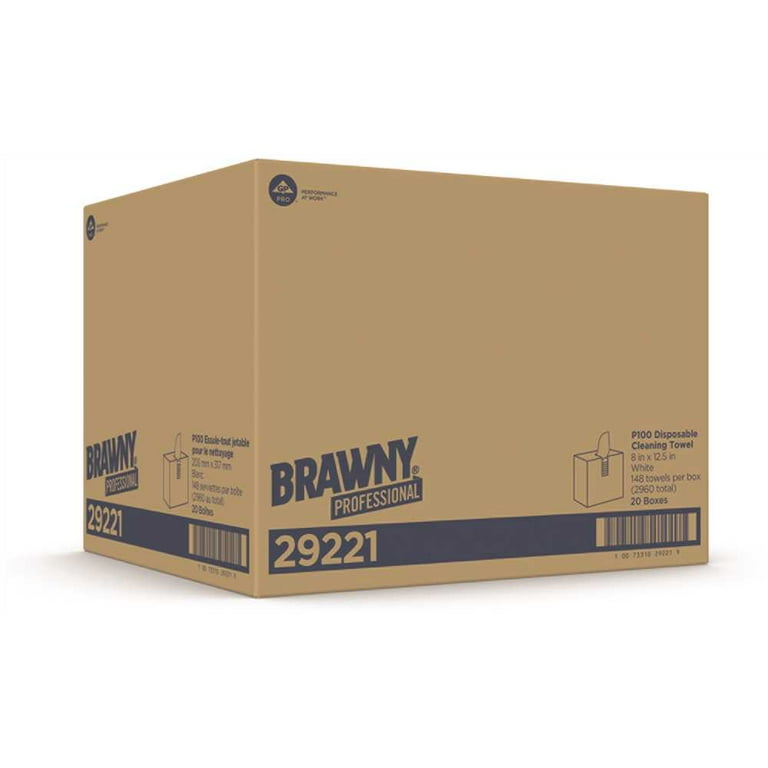 Light Duty Paper Wipers, 2-Ply, 8 x 12.5, White, 148/Box, 20 Boxes/Carton
