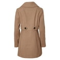 thumbnail image 2 of Womens Mid-Length Single Breasted Wool Look Dress Coat with Pockets - Camel (3X), 2 of 3