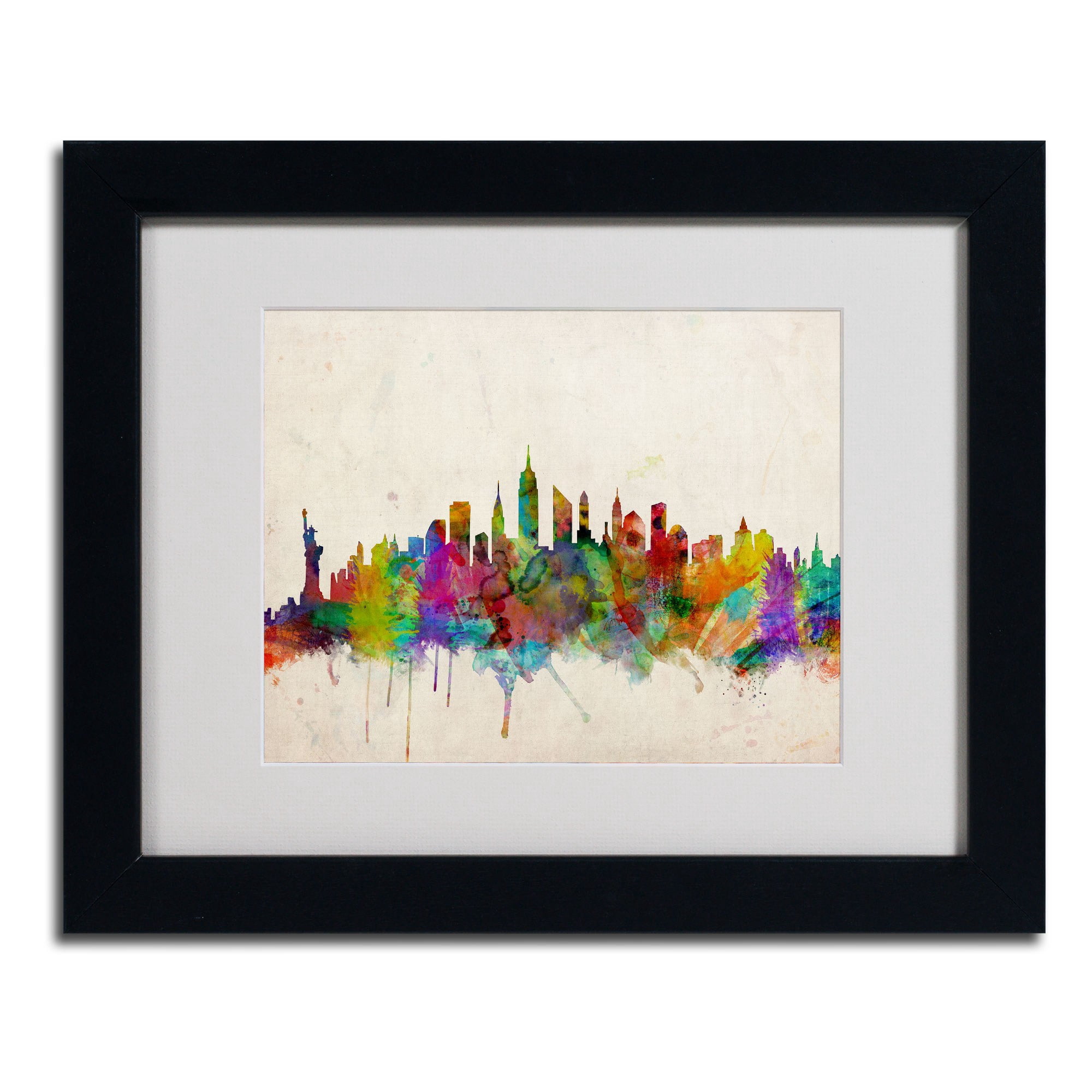 Trademark Art 'New York Skyline' Matted Framed Art by Michael Tompsett