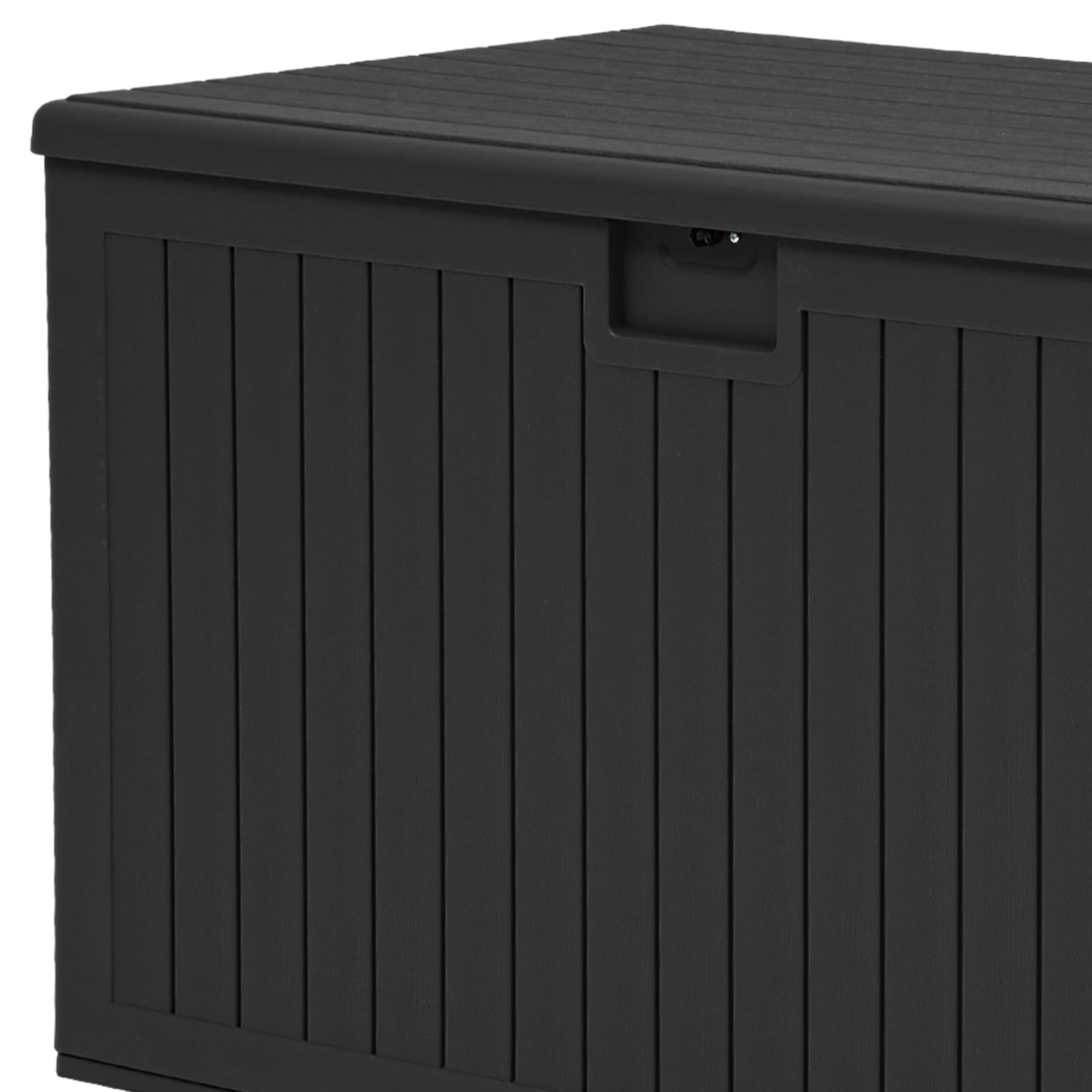 Uforic 180 Gallon Extra Large Outdoor Deck Box, Double-Wall Resin Storage Box with Flexible Divider, Lockable,‎Weatherproof,Black