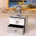 thumbnail image 3 of Tooth  Holder Box, Sturdy First Tooth Keepsake Box Engraved Zinc Alloy Cartoon Bear Silver  For Childhood Memory For Girl, 3 of 8