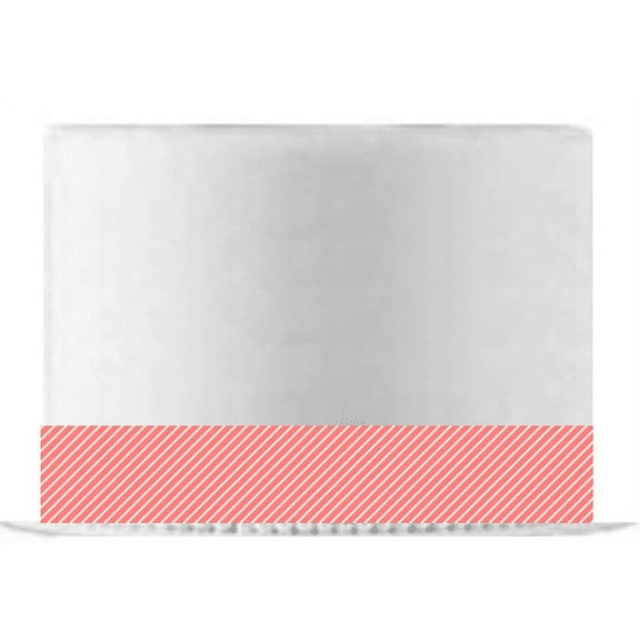 Deep Coral and White Diagonal Edible Cake Decoration Ribbon -6 Slim Strips