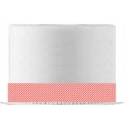 Deep Coral and White Diagonal Edible Cake Decoration Ribbon -6 Slim Strips
