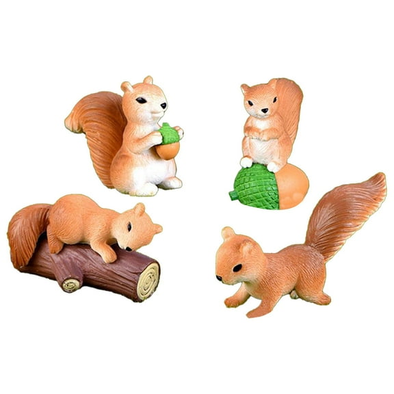 Christmas Ornaments 4Pcs Cute Mini Squirrel Animal Miniature Figurines Fairy Garden Ornaments Terrarium Decoration Accessories Resin Craft Desktop Ornament Clearance! A Squirrel Ornament