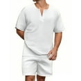 thumbnail image 4 of Mens Casual Tracksuit Set Shorts Outfits 2 Piece Sets White XXL, 4 of 7